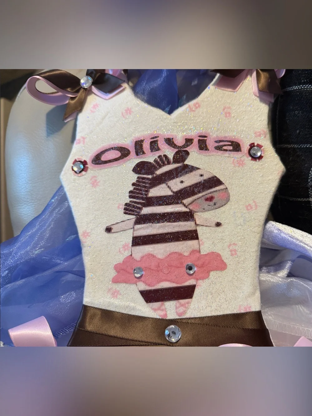 Sparkle Unicorn Tulle Hair Accessory Holder in Pink and Brown